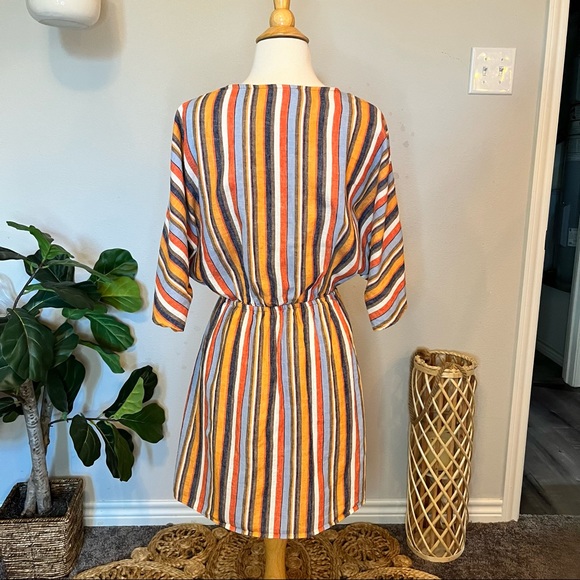 BTQ Striped Linen Cotton Blend Dress - Picture 7 of 9